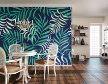 Exotic Jungle Leaves Green Mural (Large) by Origin Murals