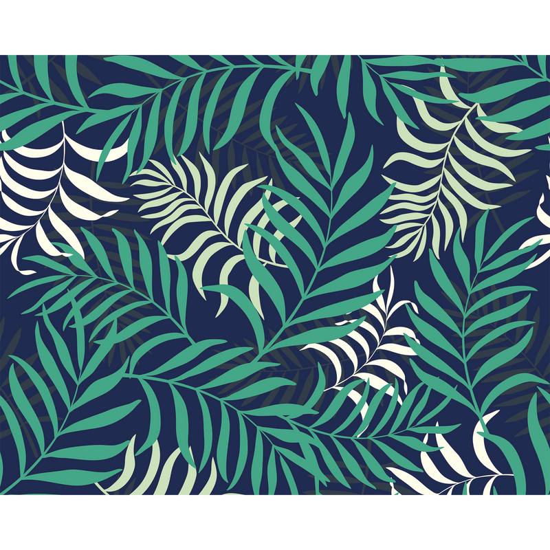 Exotic Jungle Leaves Green Mural (Medium) by Origin Murals