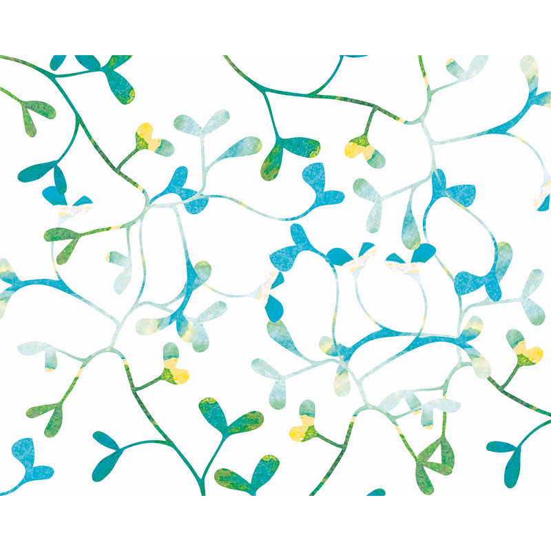 Watercoloured Petals Blue Mural (Large) by Origin Murals