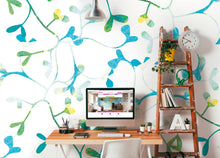 Watercoloured Petals Blue Mural (Large) by Origin Murals