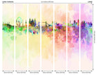 Watercolour London Skyline Multi Mural (Large) by Origin Murals
