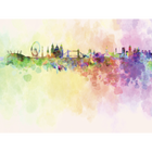 Watercolour London Skyline Multi Mural (Medium) by Origin Murals