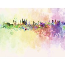 Watercolour London Skyline Multi Mural (Medium) by Origin Murals