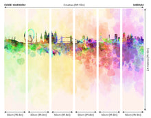 Watercolour London Skyline Multi Mural (Medium) by Origin Murals