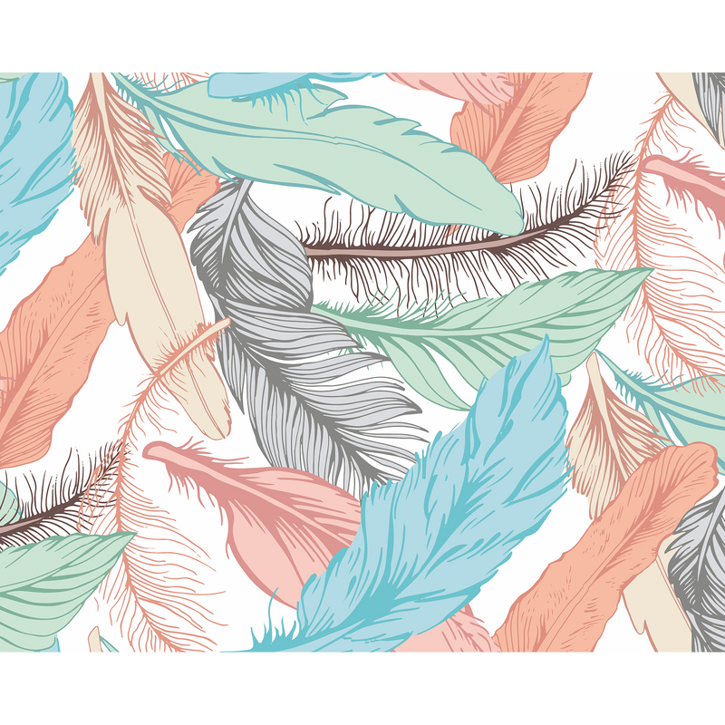 Oversized Feathers Multi Mural (Large) by Origin Murals