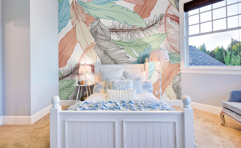 Oversized Feathers Multi Mural (Large) by Origin Murals