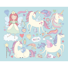 Princess Unicorn Blue Mural (Medium) by Origin Murals