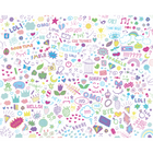 Social Doodle Text Purple Mural (Large) by Origin Murals