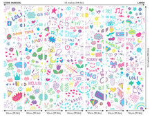 Social Doodle Text Purple Mural (Large) by Origin Murals