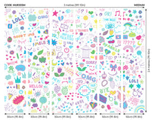 Social Doodle Text Purple Mural (Medium) by Origin Murals