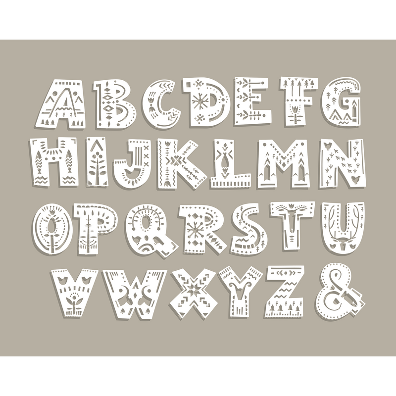 Alphabet Patterns Multi Mural (Medium) by Origin Murals