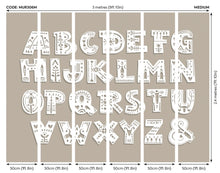 Alphabet Patterns Multi Mural (Medium) by Origin Murals