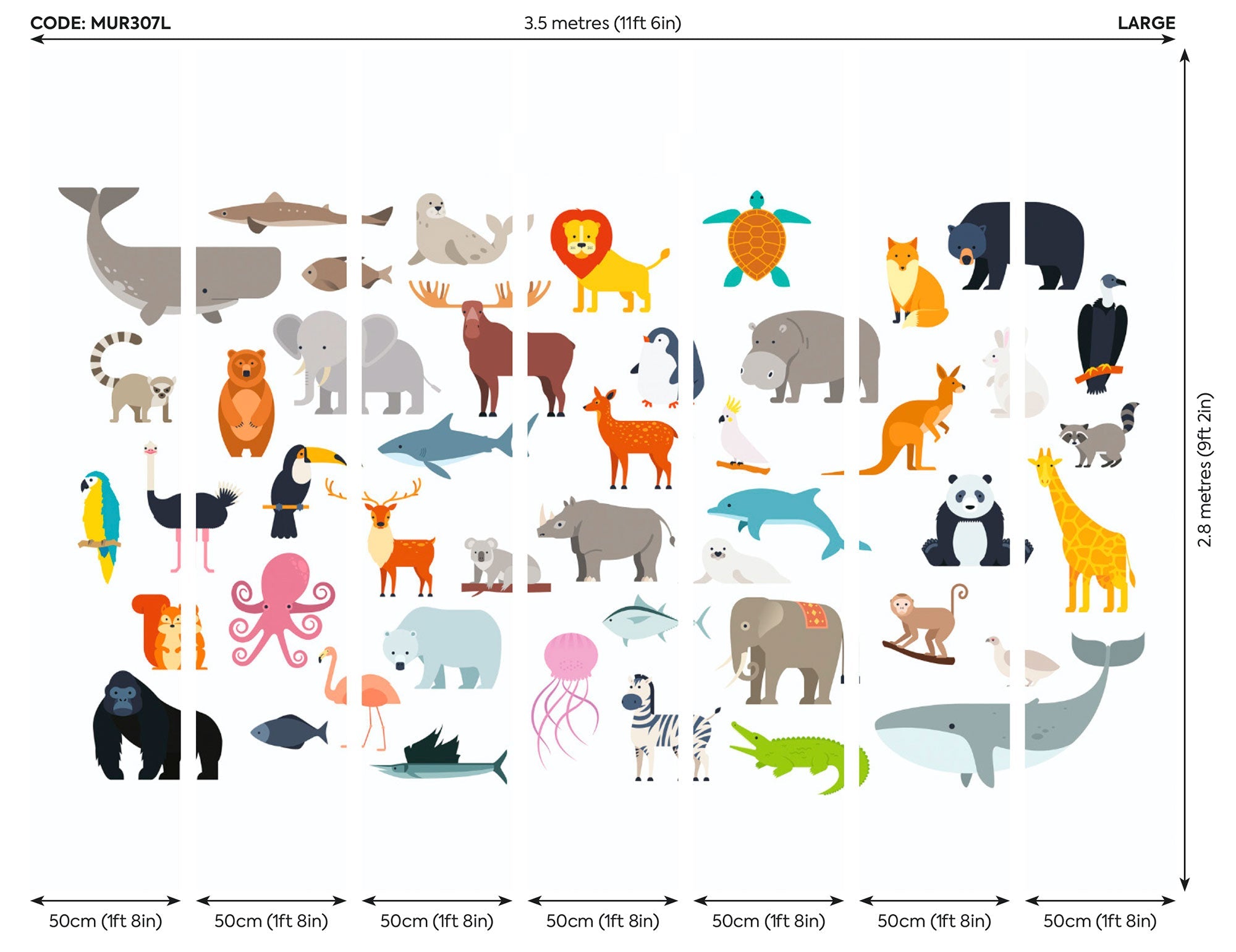 Animal Collection Multi Mural (Large) by Origin Murals