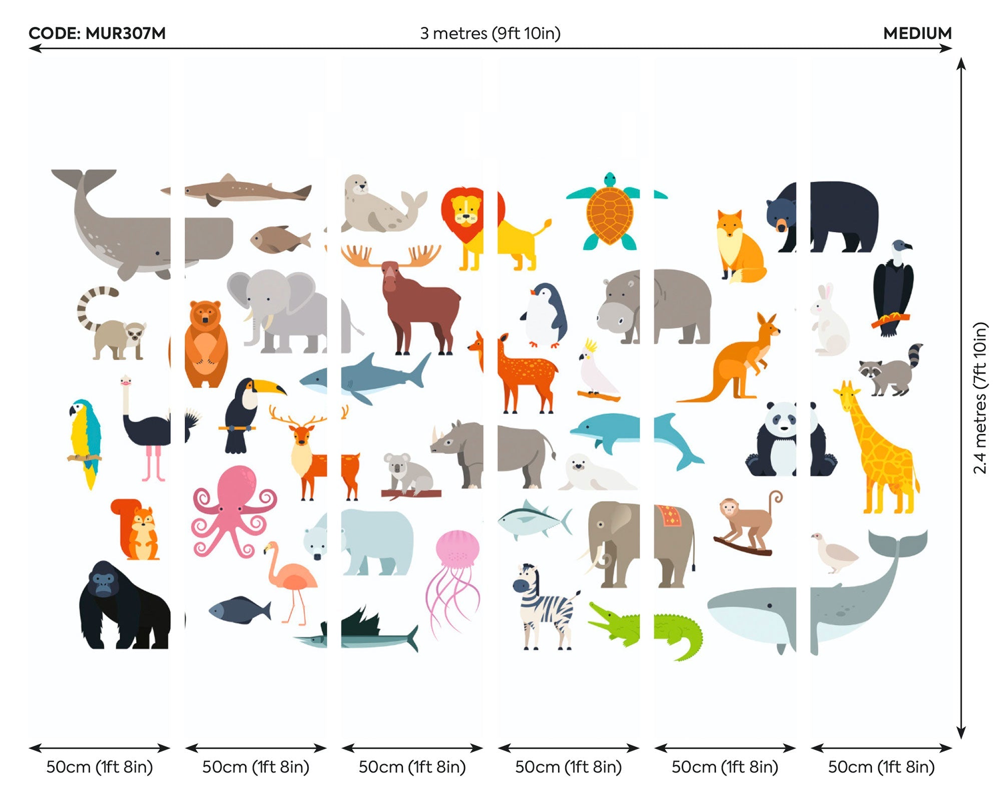 Animal Collection Multi Mural (Medium) by Origin Murals