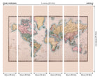 Historic World Map Natural Mural (Medium) by Origin Murals