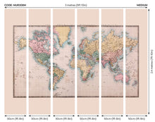 Historic World Map Natural Mural (Medium) by Origin Murals