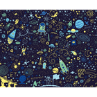 Space Doodle Text Navy Blue Mural (Large) by Origin Murals