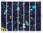 Space Doodle Text Navy Blue Mural (Large) by Origin Murals