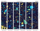 Space Doodle Text Navy Blue Mural (Medium) by Origin Murals
