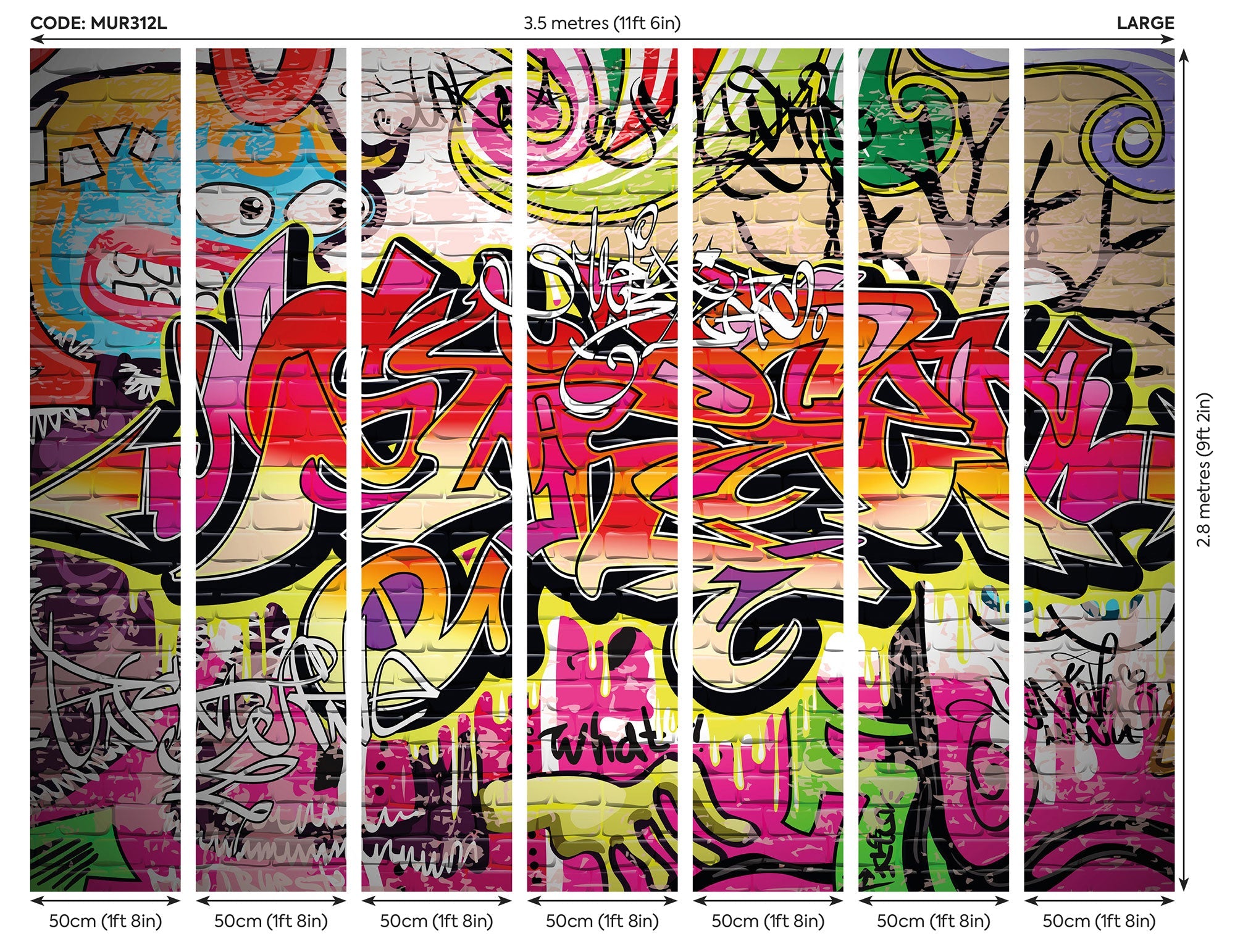 City Graffiti Wall Multi Mural (Large) by Origin Murals