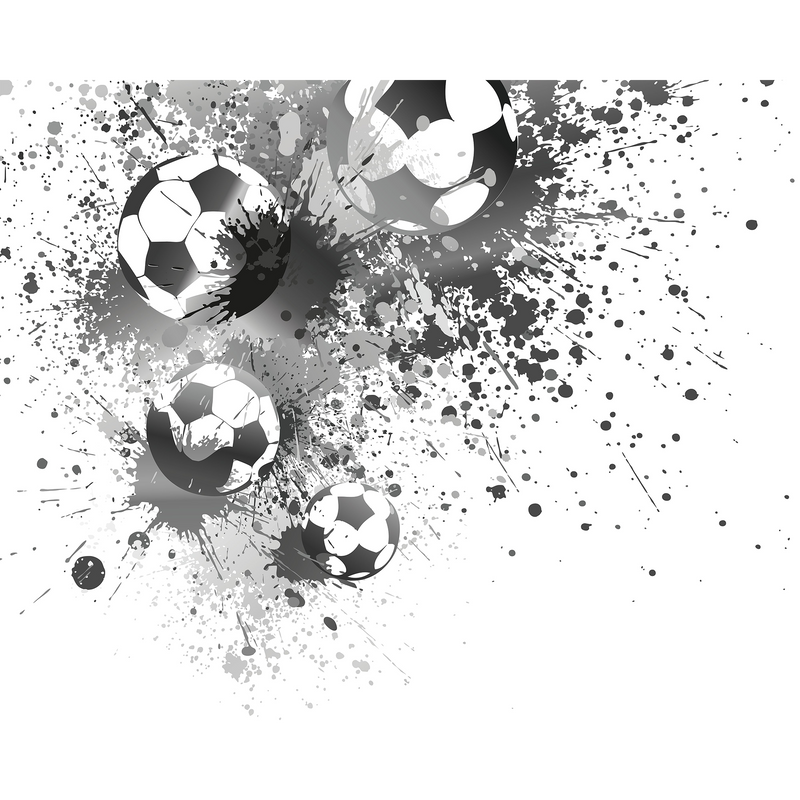 Football Splash Grey Mural (Large) by Origin Murals
