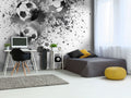 Football Splash Grey Mural (Medium) by Origin Murals
