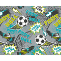 Graphic Pixel Footballs Grey Mural (Medium) by Origin Murals