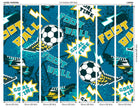 Graphic Pixel Footballs Teal Mural (Large) by Origin Murals