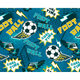 Graphic Pixel Footballs Teal Mural (Medium) by Origin Murals