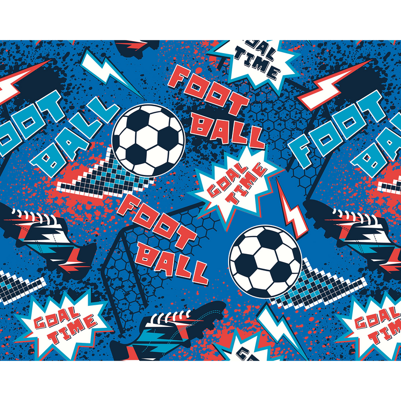 Graphic Pixel Footballs Blue Mural (Large) by Origin Murals