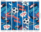 Graphic Pixel Footballs Blue Mural (Large) by Origin Murals