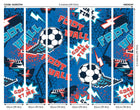 Graphic Pixel Footballs Blue Mural (Medium) by Origin Murals