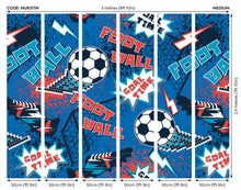 Graphic Pixel Footballs Blue Mural (Medium) by Origin Murals