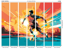 Football Player Abstract Landscape Orange Mural (Large) by Origin Murals