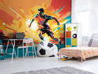 Football Player Abstract Landscape Orange Mural (Medium) by Origin Murals