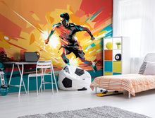 Football Player Abstract Landscape Orange Mural (Medium) by Origin Murals
