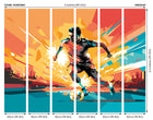 Football Player Abstract Landscape Orange Mural (Medium) by Origin Murals