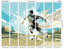 Football Player Abstract Landscape Blue Mural (Large) by Origin Murals