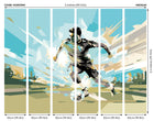 Football Player Abstract Landscape Blue Mural (Medium) by Origin Murals
