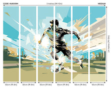 Football Player Abstract Landscape Blue Mural (Medium) by Origin Murals