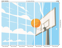 Graphic Basketball Hoop Blue Mural (Large) by Origin Murals