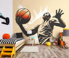 Graphic Basketball Player Orange Mural (Medium) by Origin Murals
