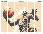 Graphic Basketball Player Orange Mural (Medium) by Origin Murals