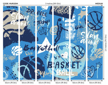 Graffiti Basketball Blue Mural (Medium) by Origin Murals