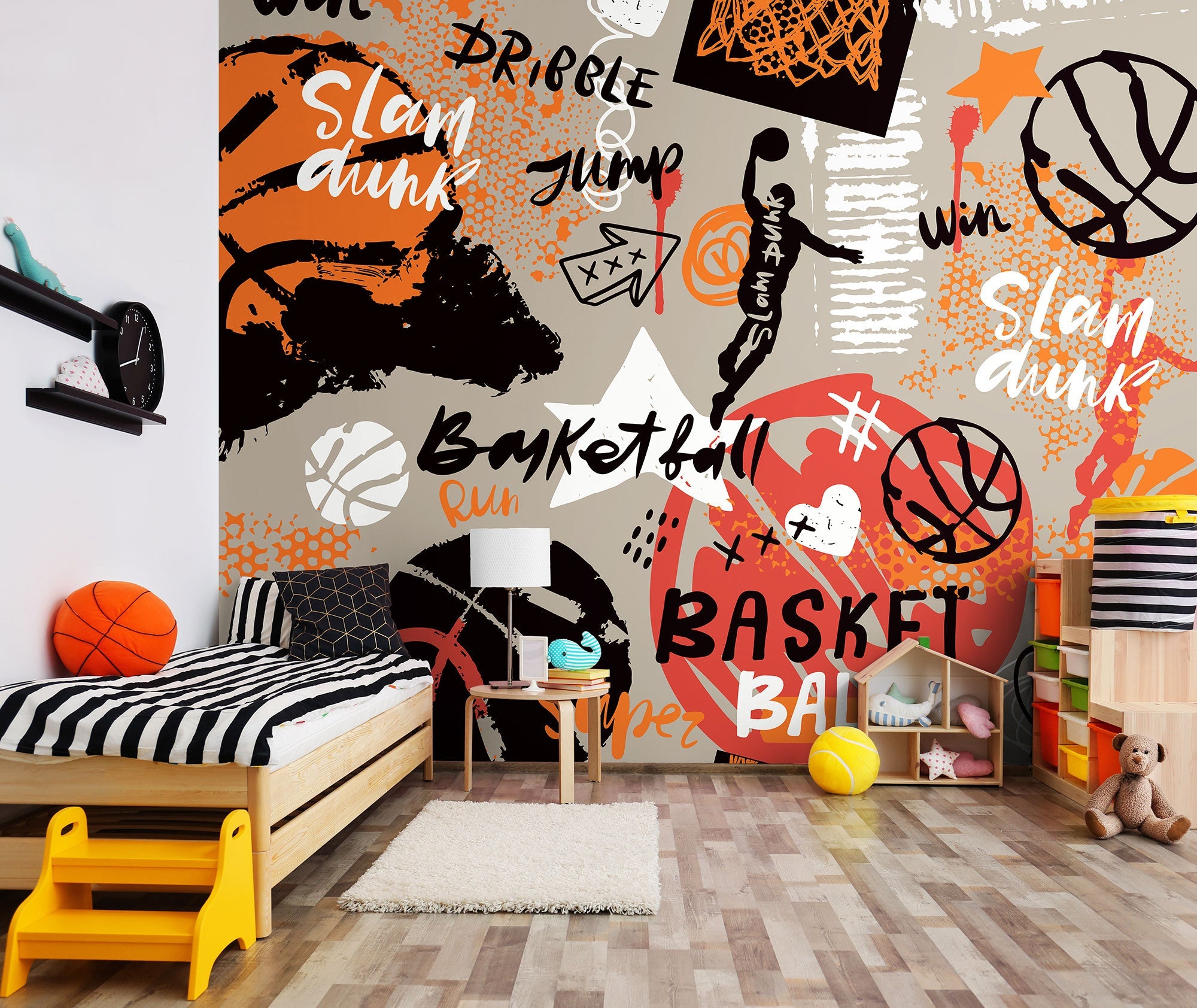 Graffiti Basketball Orange Mural (Medium) by Origin Murals