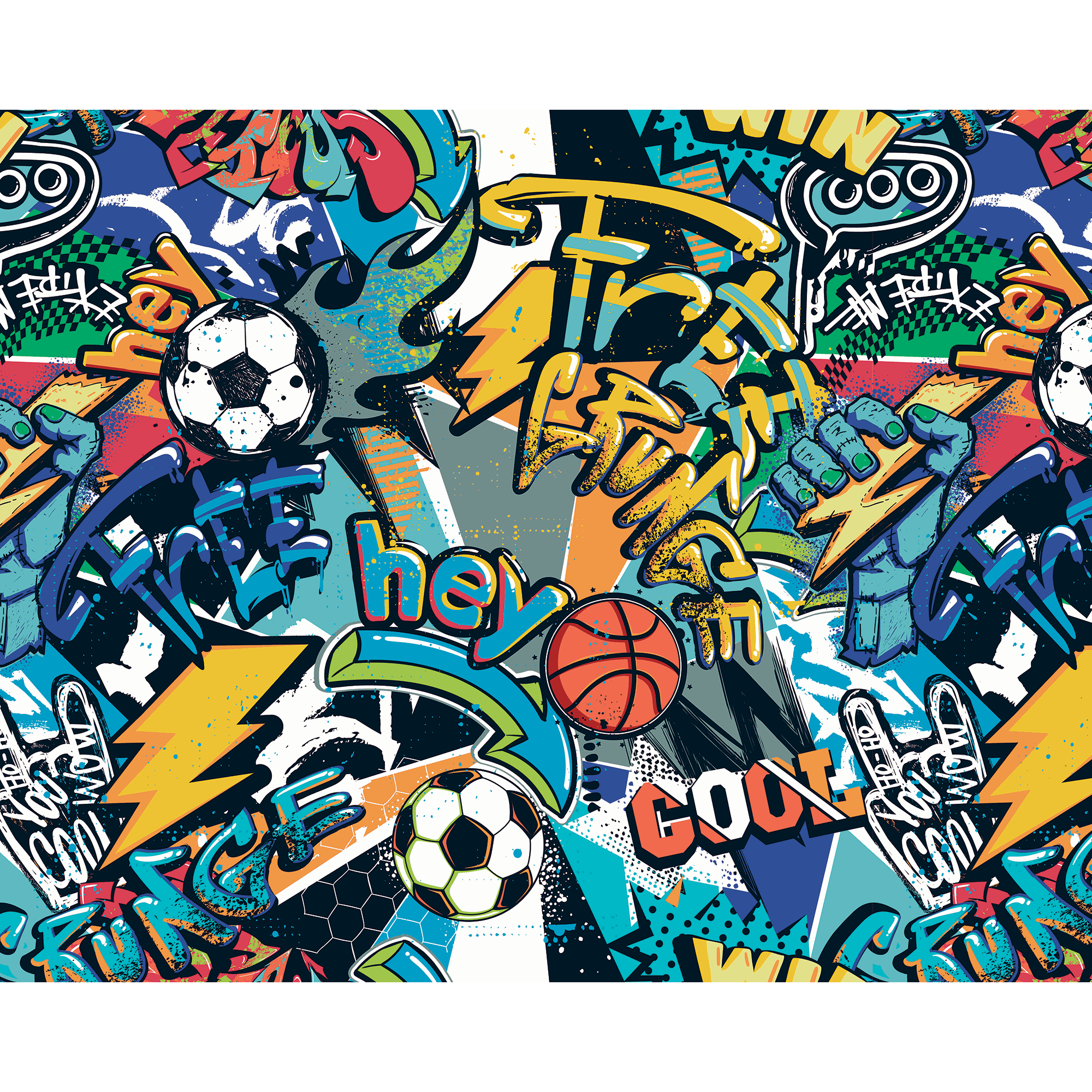 Sports Graffiti Multi Mural (Large) by Origin Murals