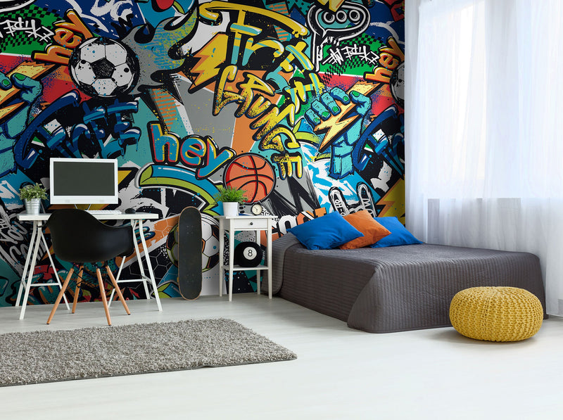 Sports Graffiti Multi Mural (Medium) by Origin Murals