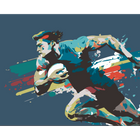 Rugby Player In Graphic Style Blue Mural (Medium) by Origin Murals