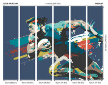 Rugby Player In Graphic Style Blue Mural (Medium) by Origin Murals