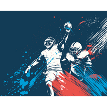 American Footballers Paint Splash Blue Mural (Large) by Origin Murals